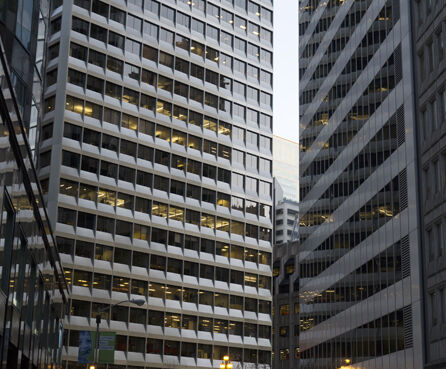 City business buildings near each other
