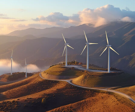 Wind turbines in the highlands