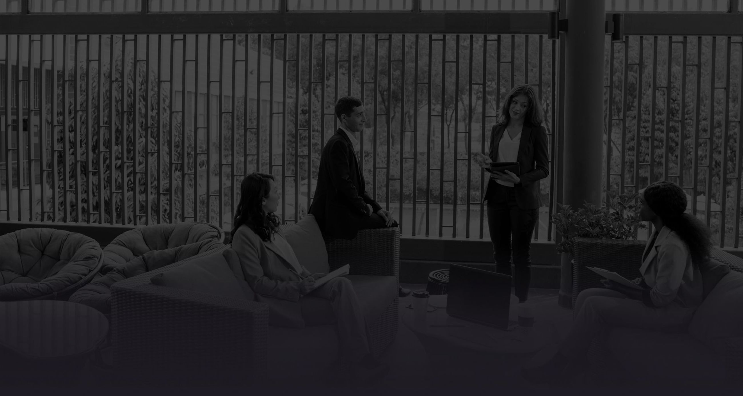 Mixed race business people having meeting